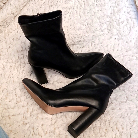 ISNOM Women's High Heel Boots Black Size 7 - Picture 1 of 8